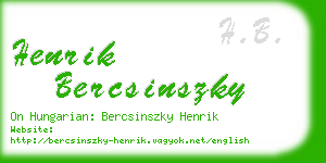 henrik bercsinszky business card